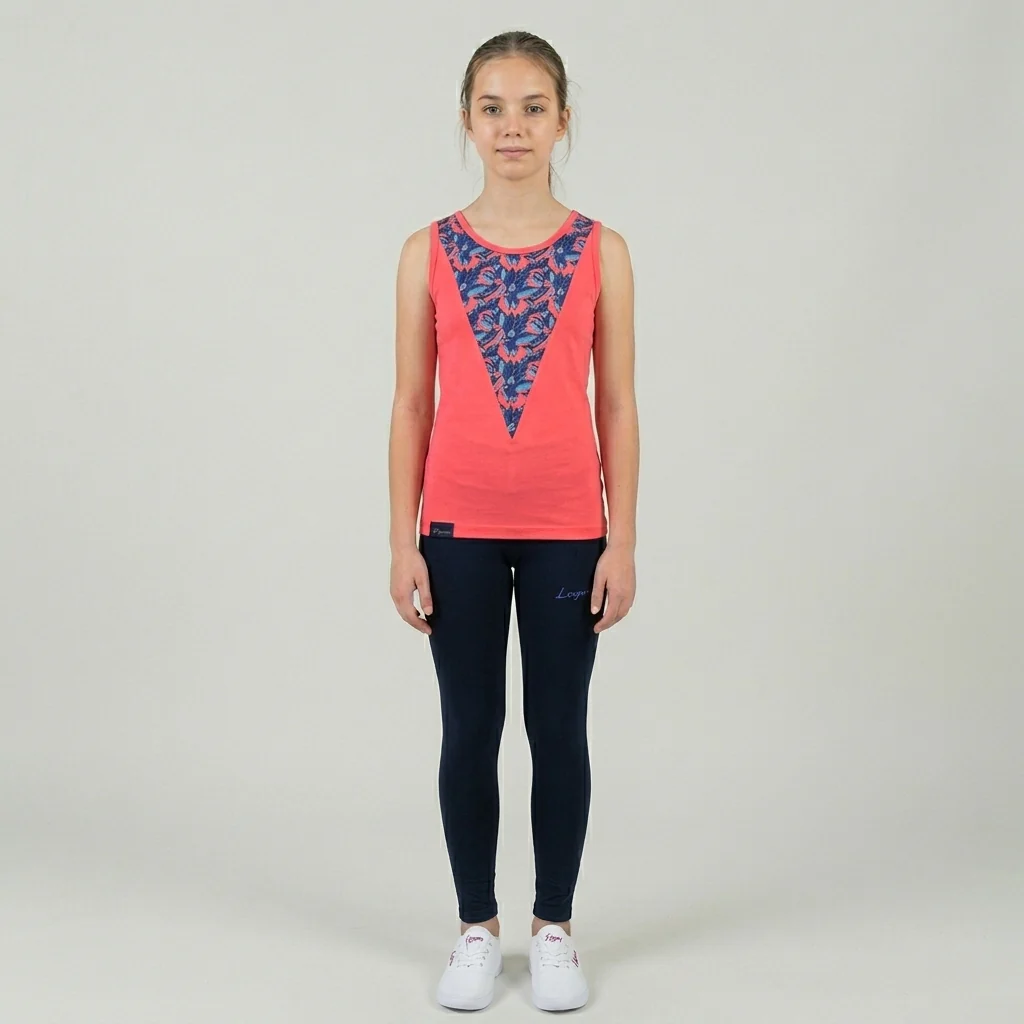 Completo in cotone con canotta per bambine Jasinda - taglie piccole
