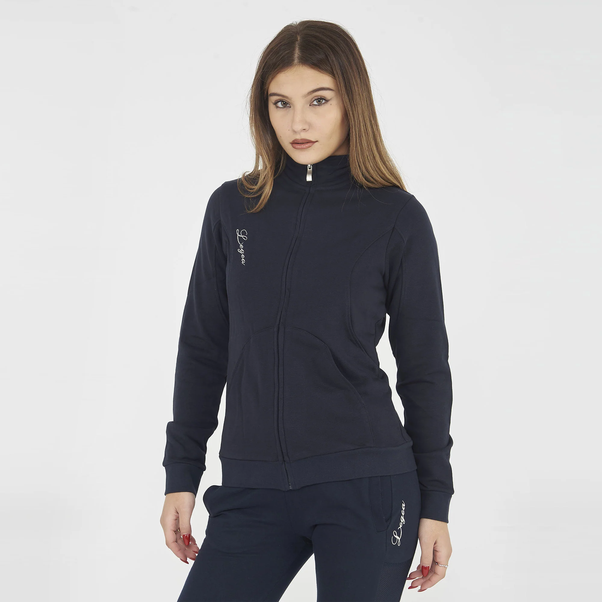 Felpa con zip in cotone Karida