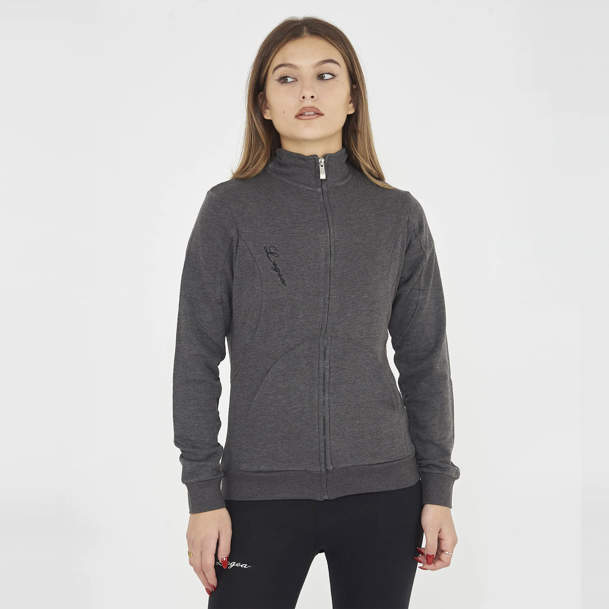 Felpa con zip in cotone Karida