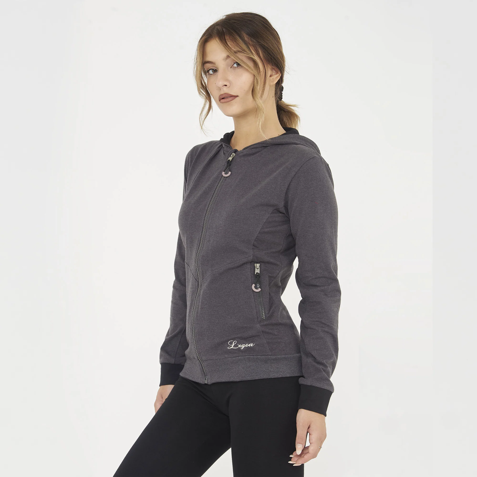 Felpa leggera con zip e cappuccio Layca - Image 5