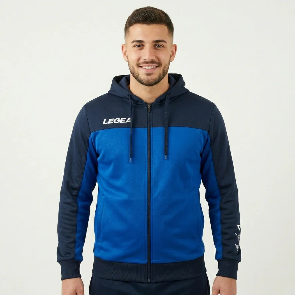 Felpa sportiva con zip e cappuccio Flex - oversize