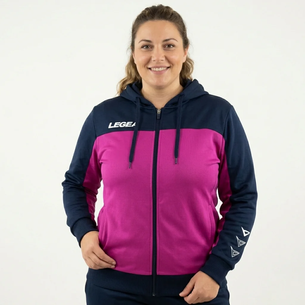 Felpa sportiva con zip e cappuccio Flex - oversize