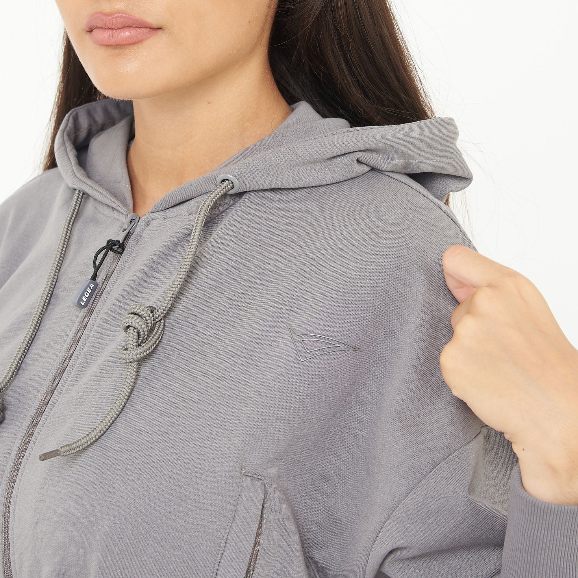 Giacca crop in cotone con zip e cappuccio Trixy - Image 3
