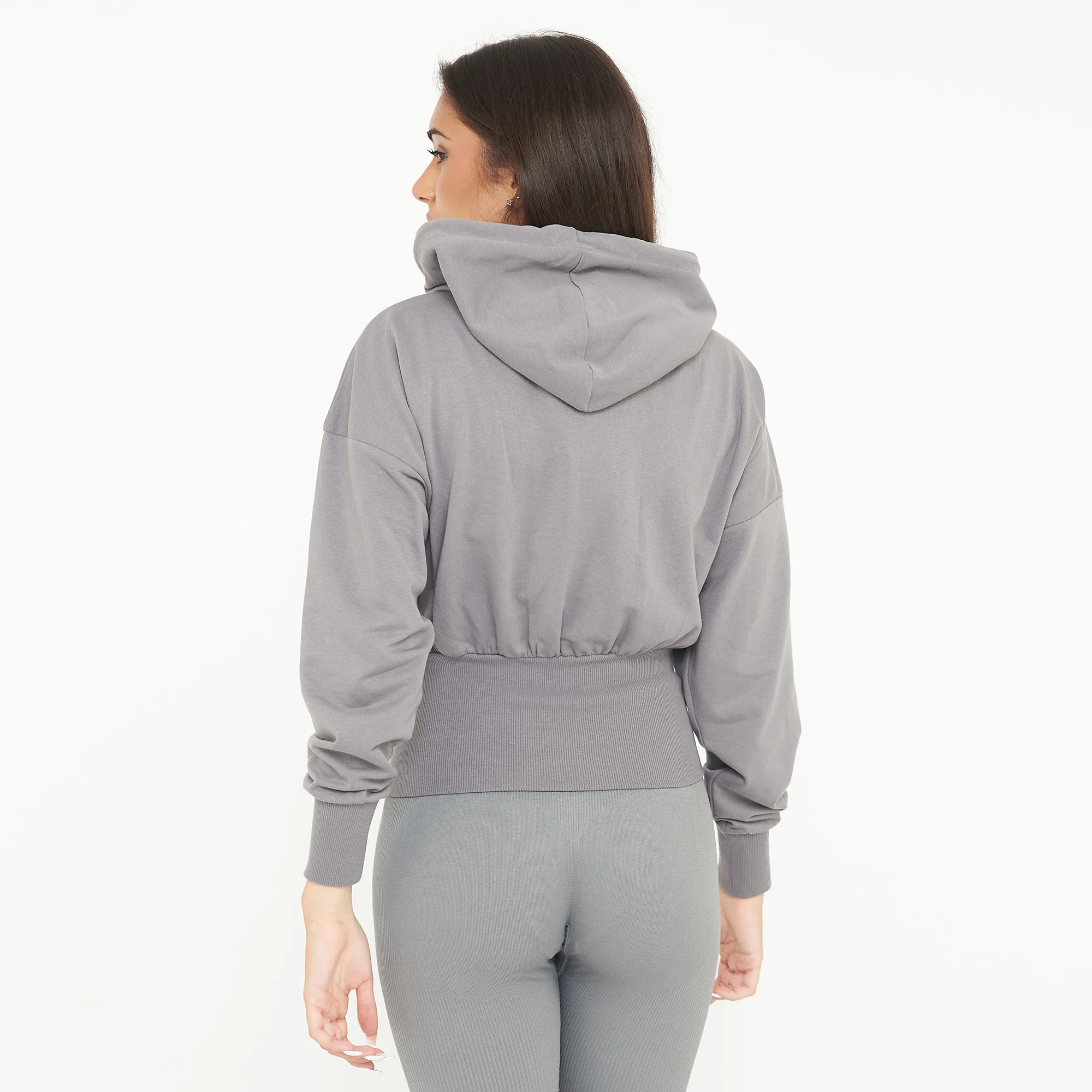 Giacca crop in cotone con zip e cappuccio Trixy - Image 6