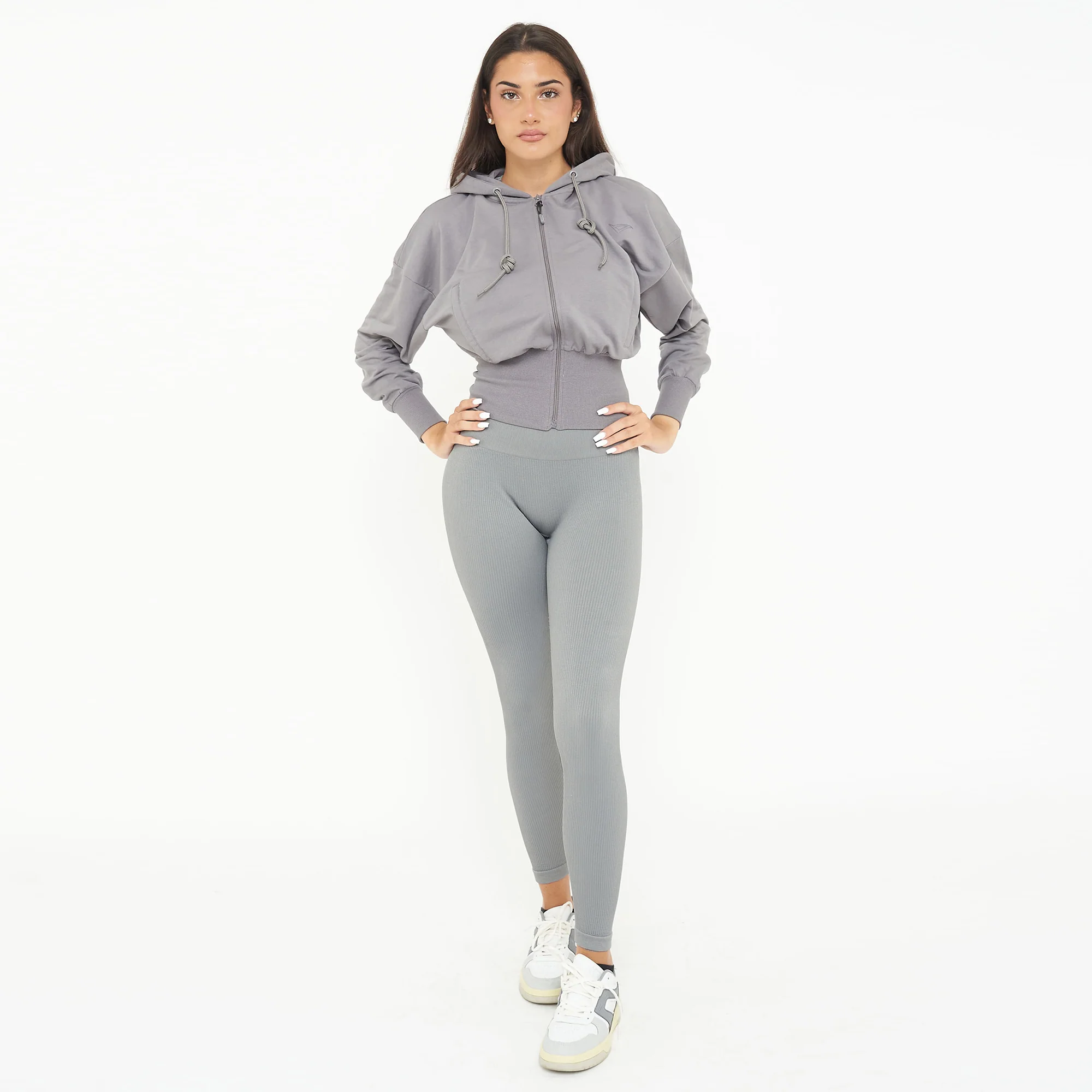 Giacca crop in cotone con zip e cappuccio Trixy - Image 7
