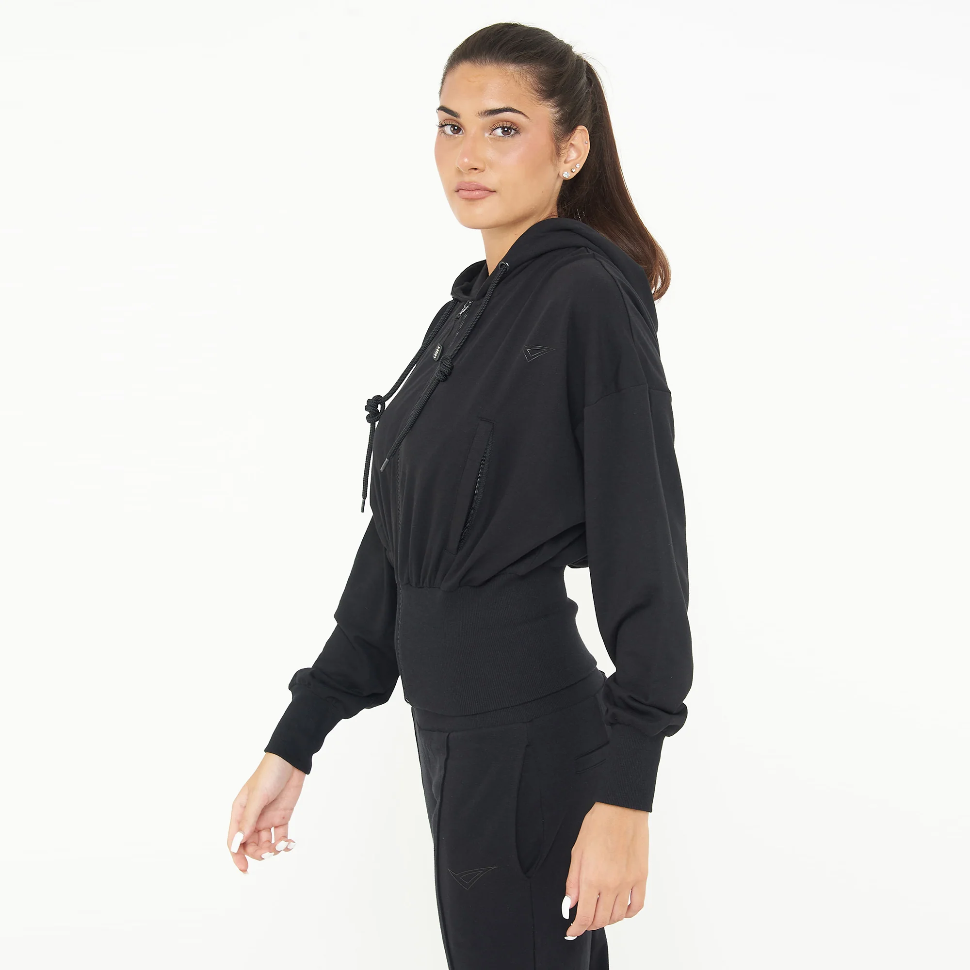 Giacca crop in cotone con zip e cappuccio Trixy - Image 2