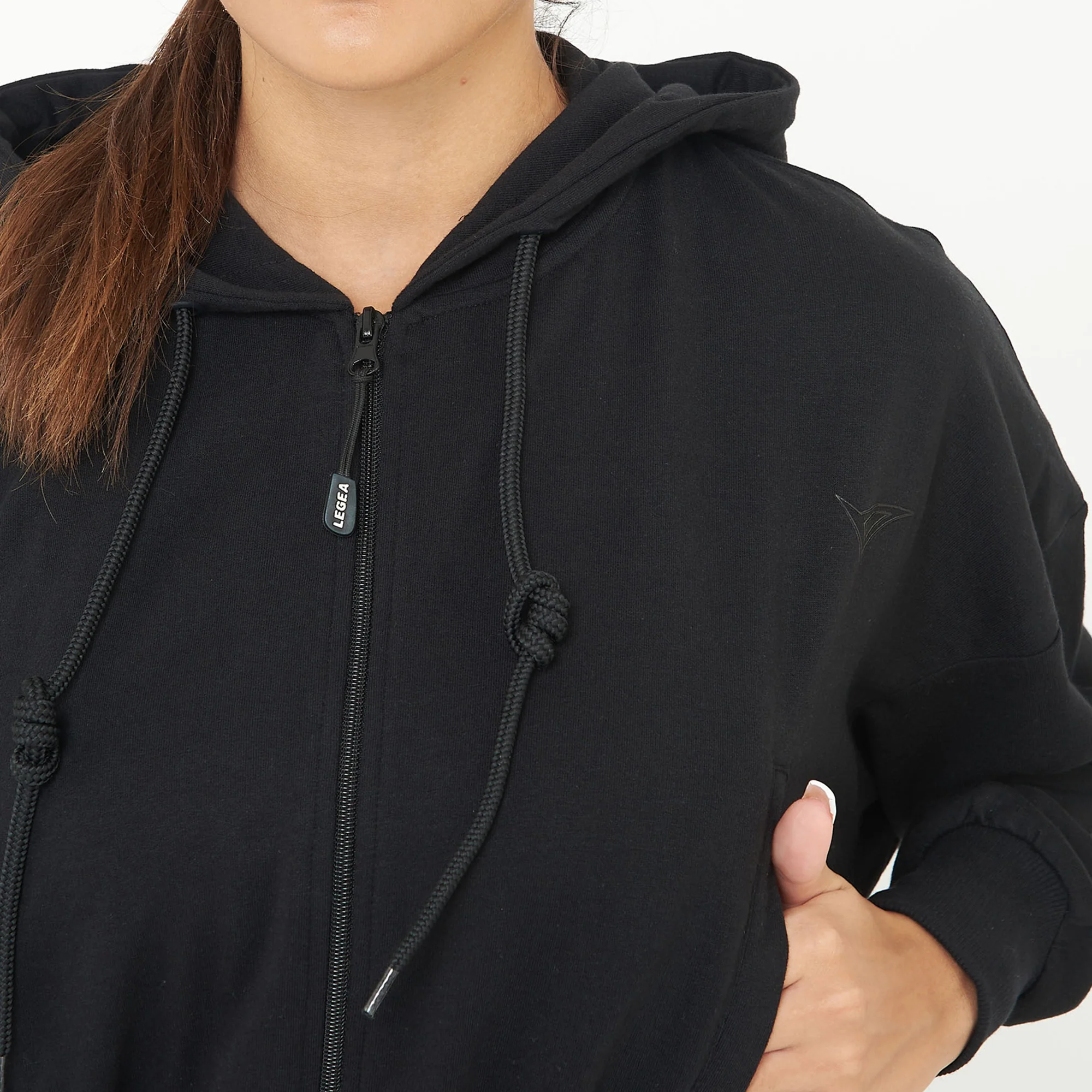 Giacca crop in cotone con zip e cappuccio Trixy - Image 3