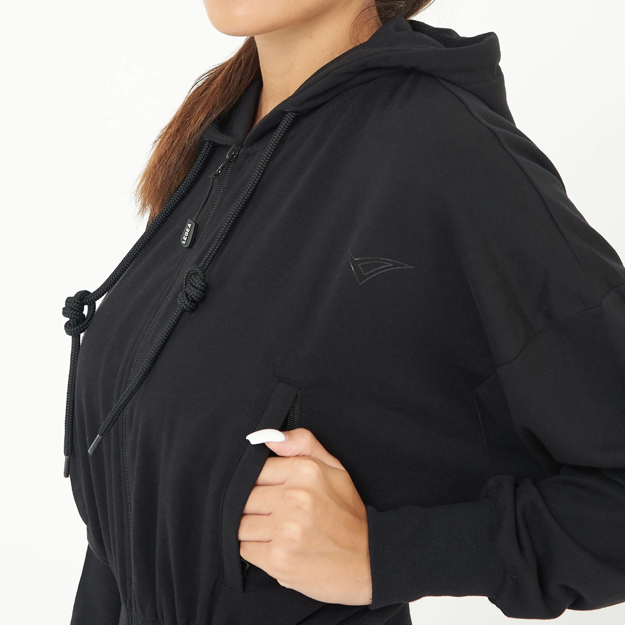 Giacca crop in cotone con zip e cappuccio Trixy - Image 4
