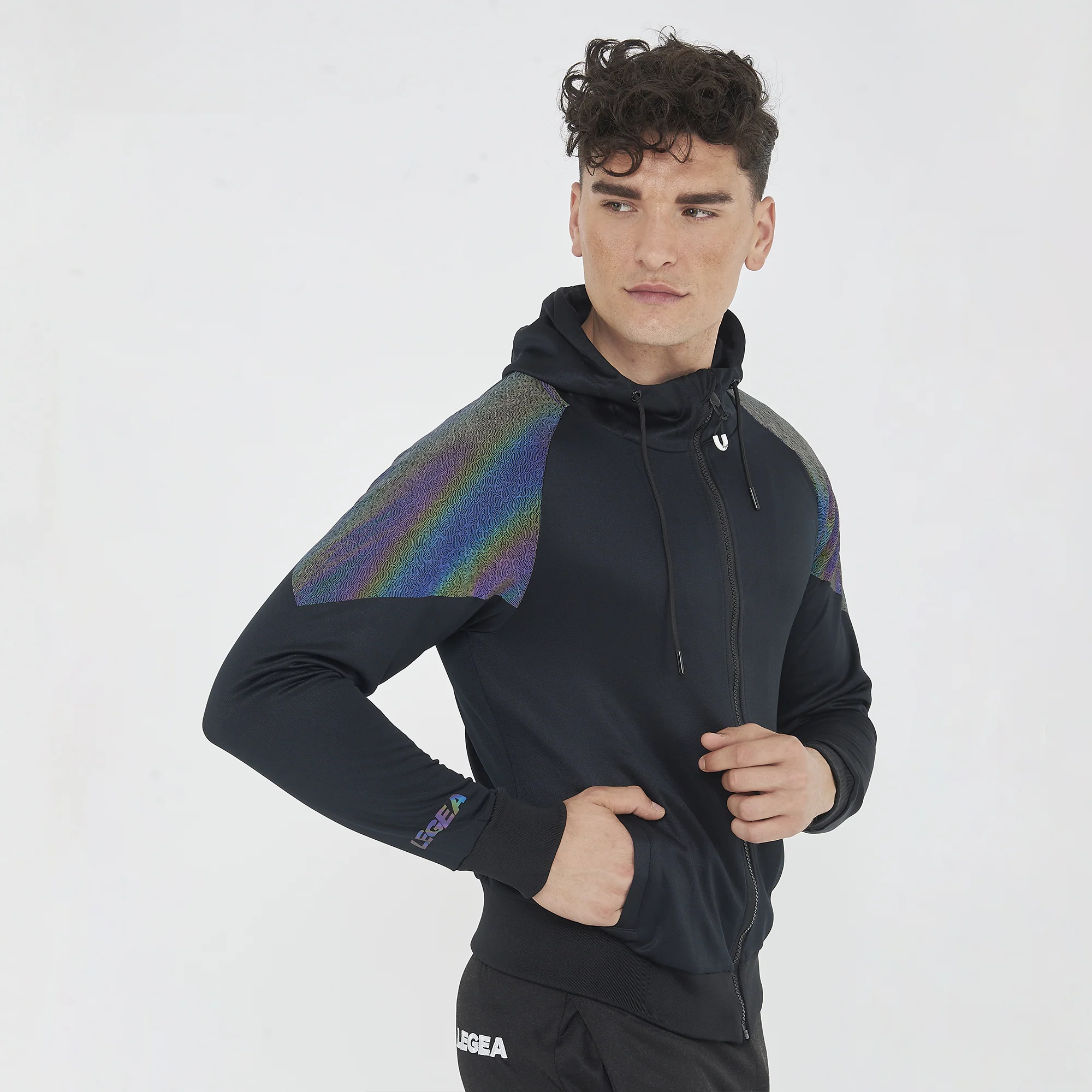 Giacca Osman per running con cappuccio e zip - Image 3