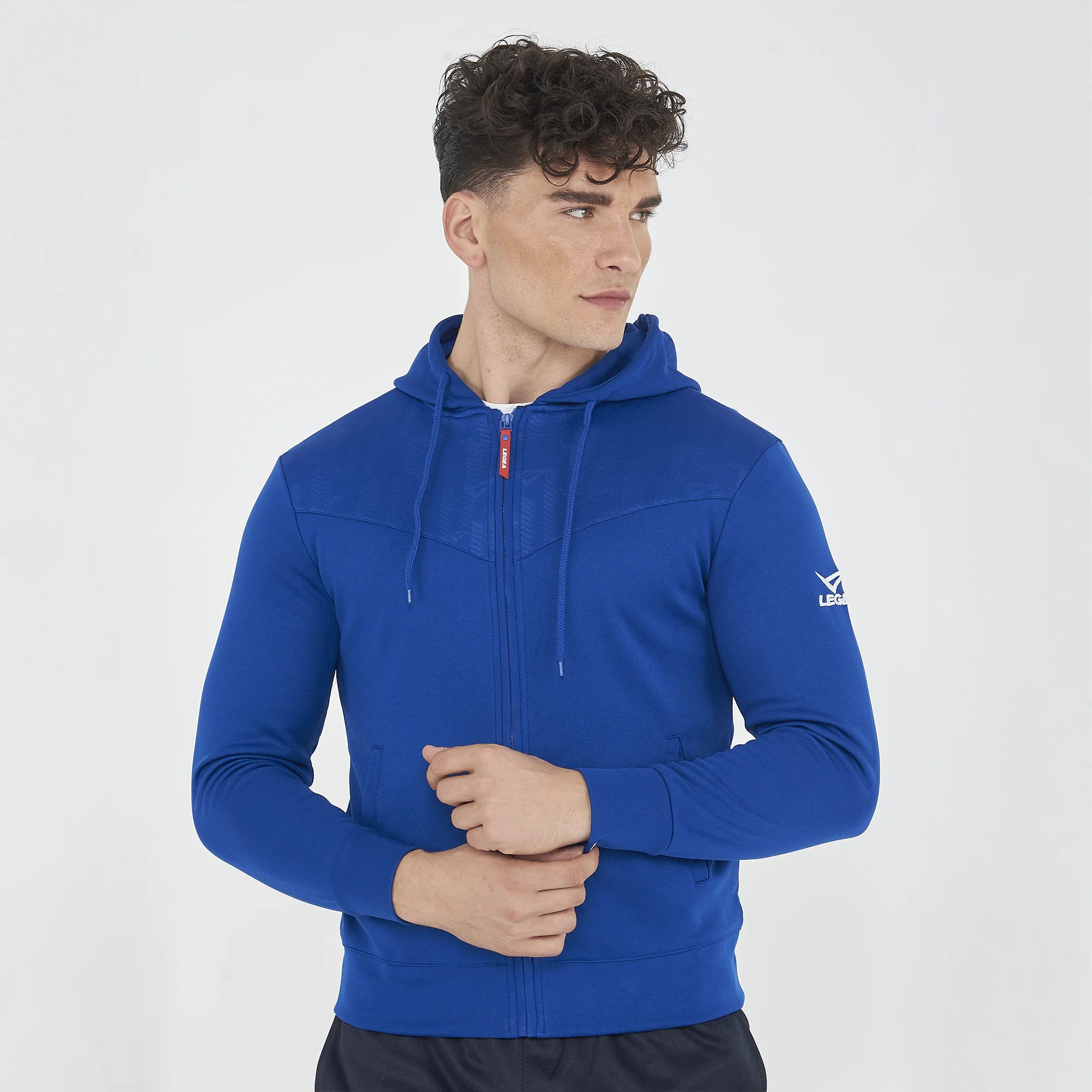 Felpa leggera con zip e cappuccio Saburo