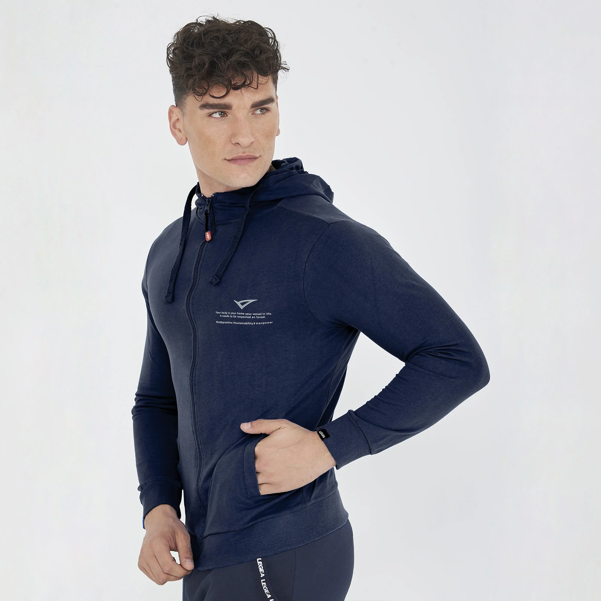 Felpa leggera in cotone con zip e cappuccio Raya - Image 3