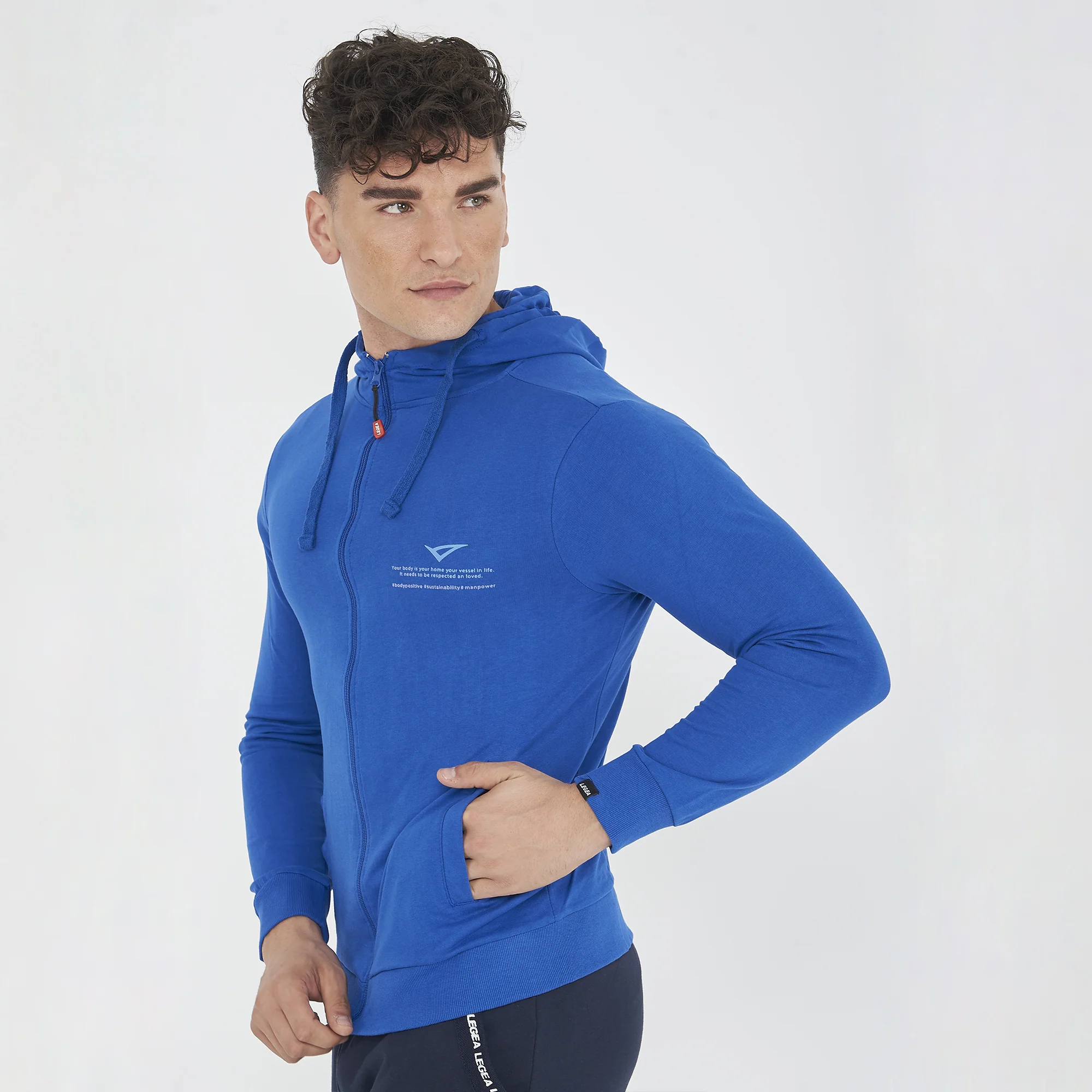 Felpa leggera in cotone con zip e cappuccio Raya - Image 3