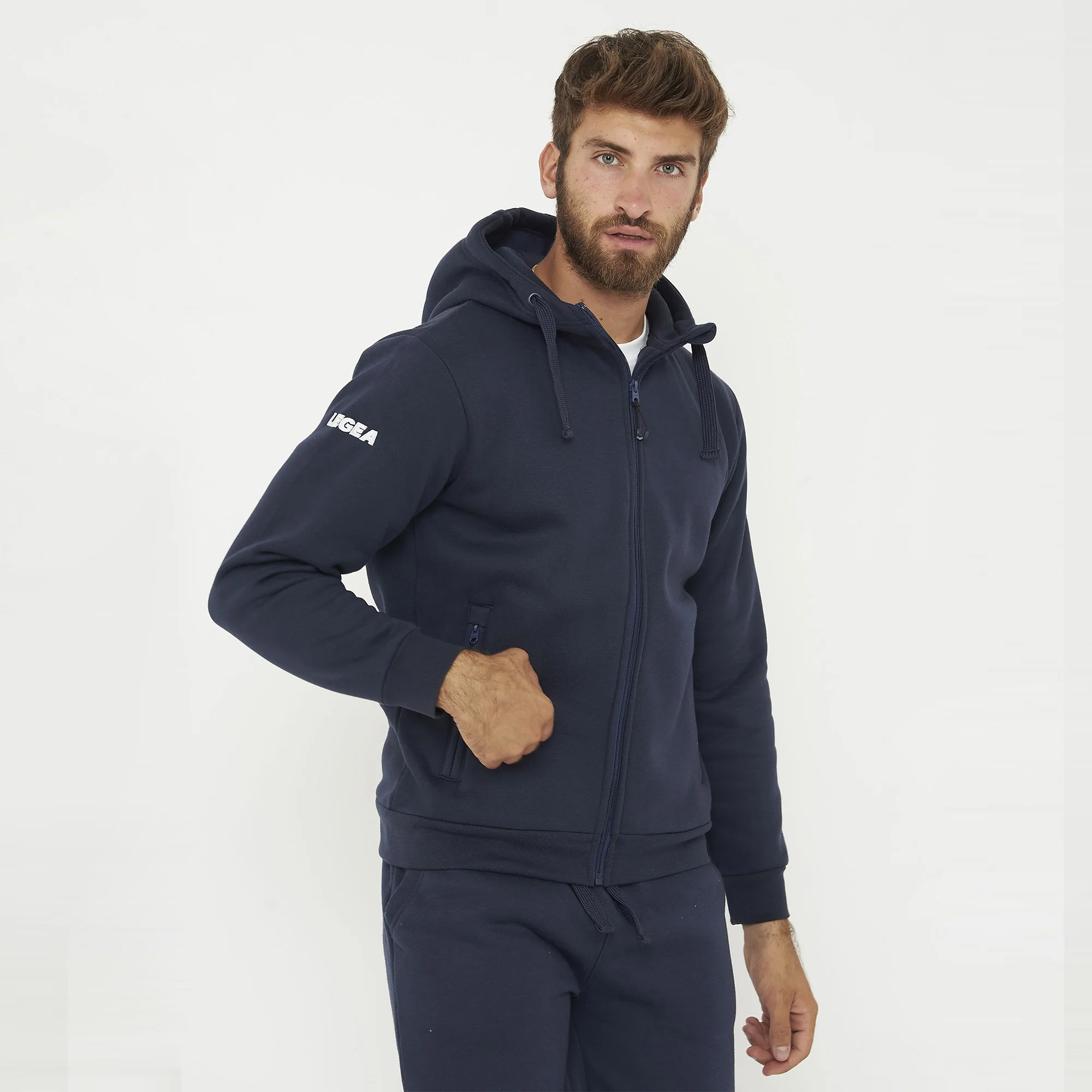 Felpa con cappuccio e zip Sarajevo blu