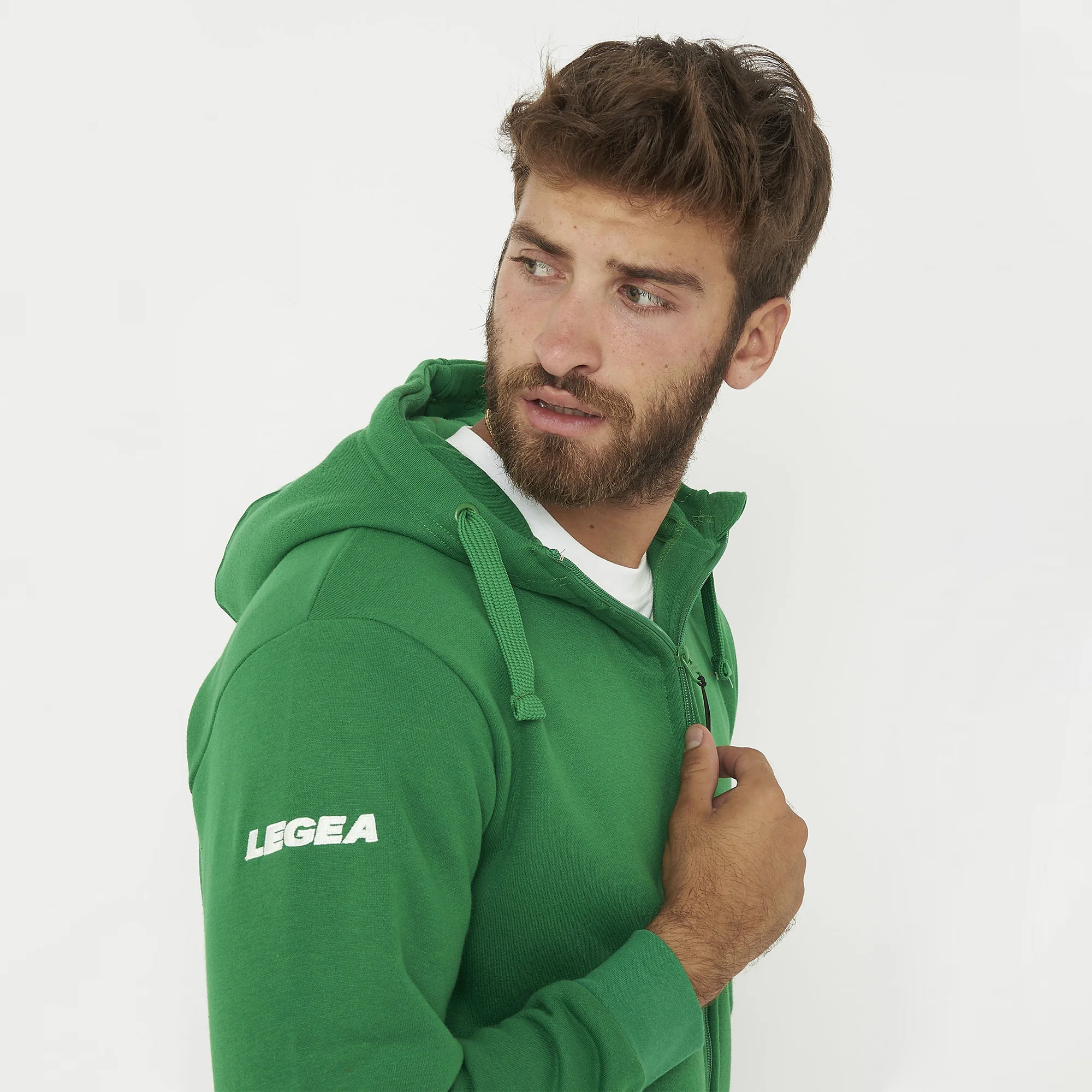 Felpa con cappuccio e zip Sarajevo verde - Image 2