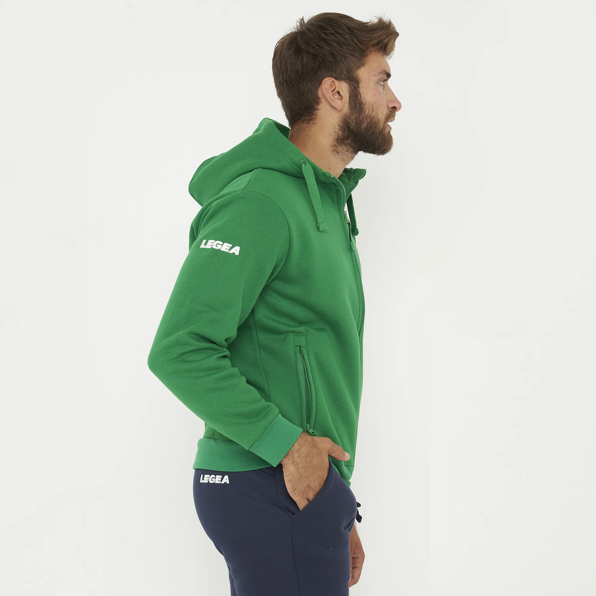 Felpa con cappuccio e zip Sarajevo verde - Image 7
