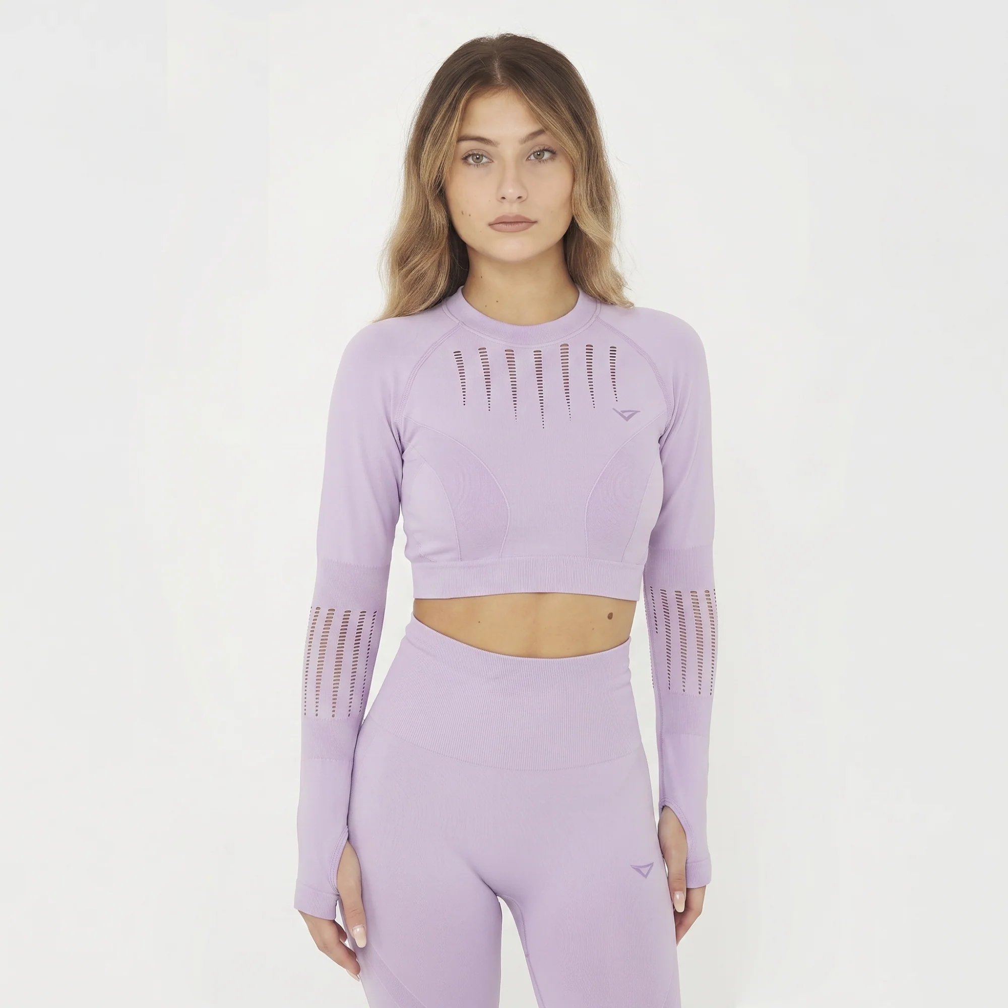 Maglia crop con passapollice da allenamento Rue