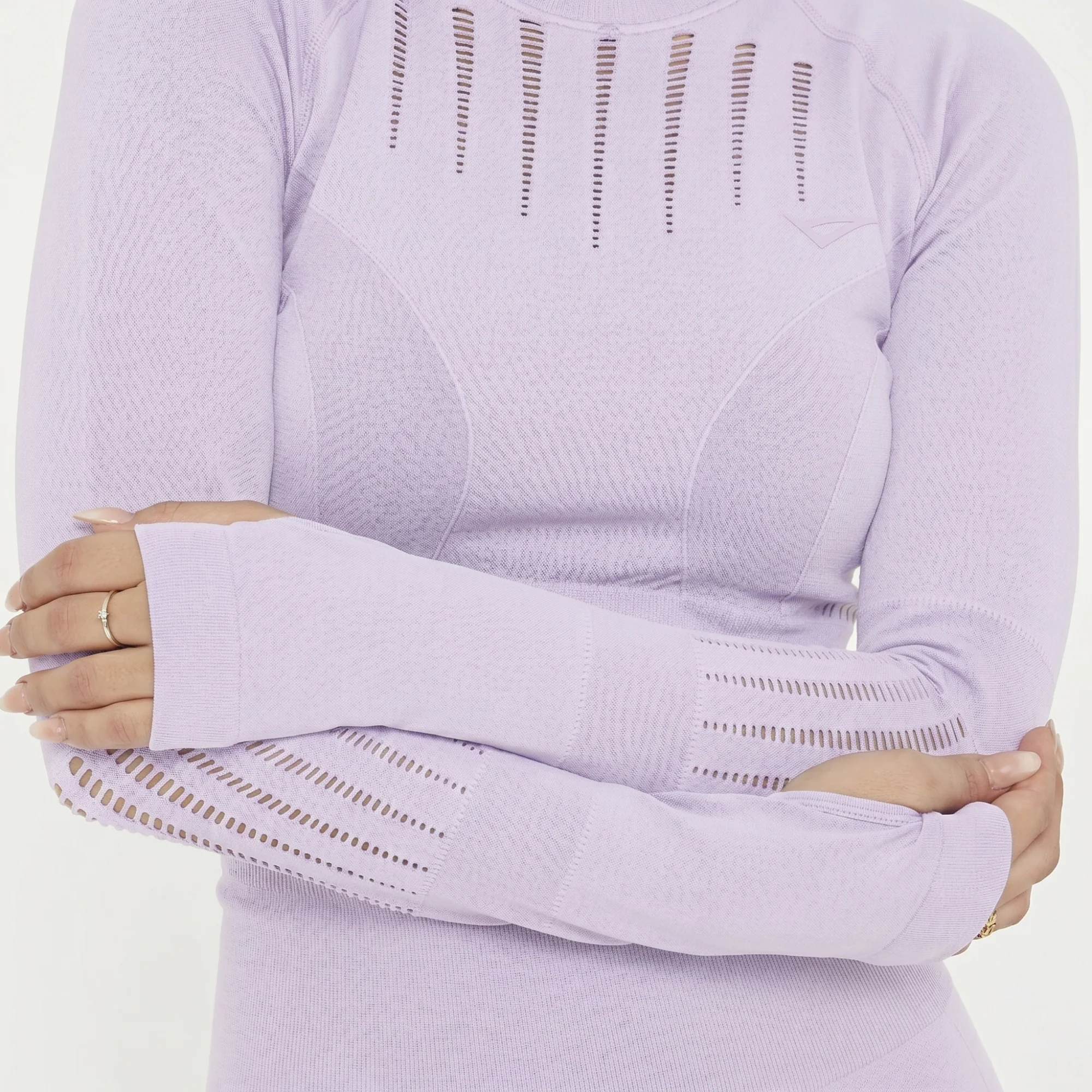 Maglia crop con passapollice da allenamento Rue - Image 4