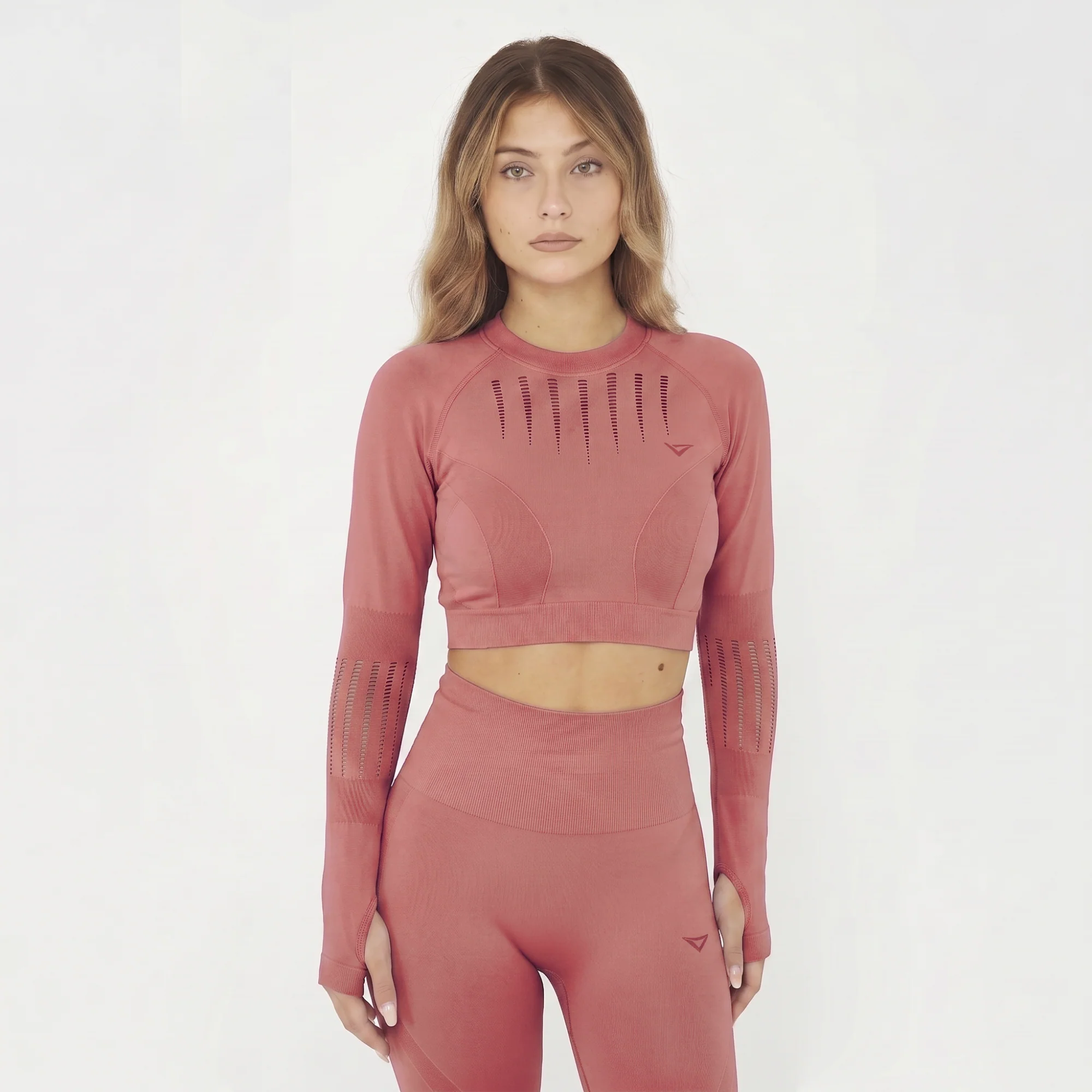 Maglia crop con passapollice da allenamento Rue