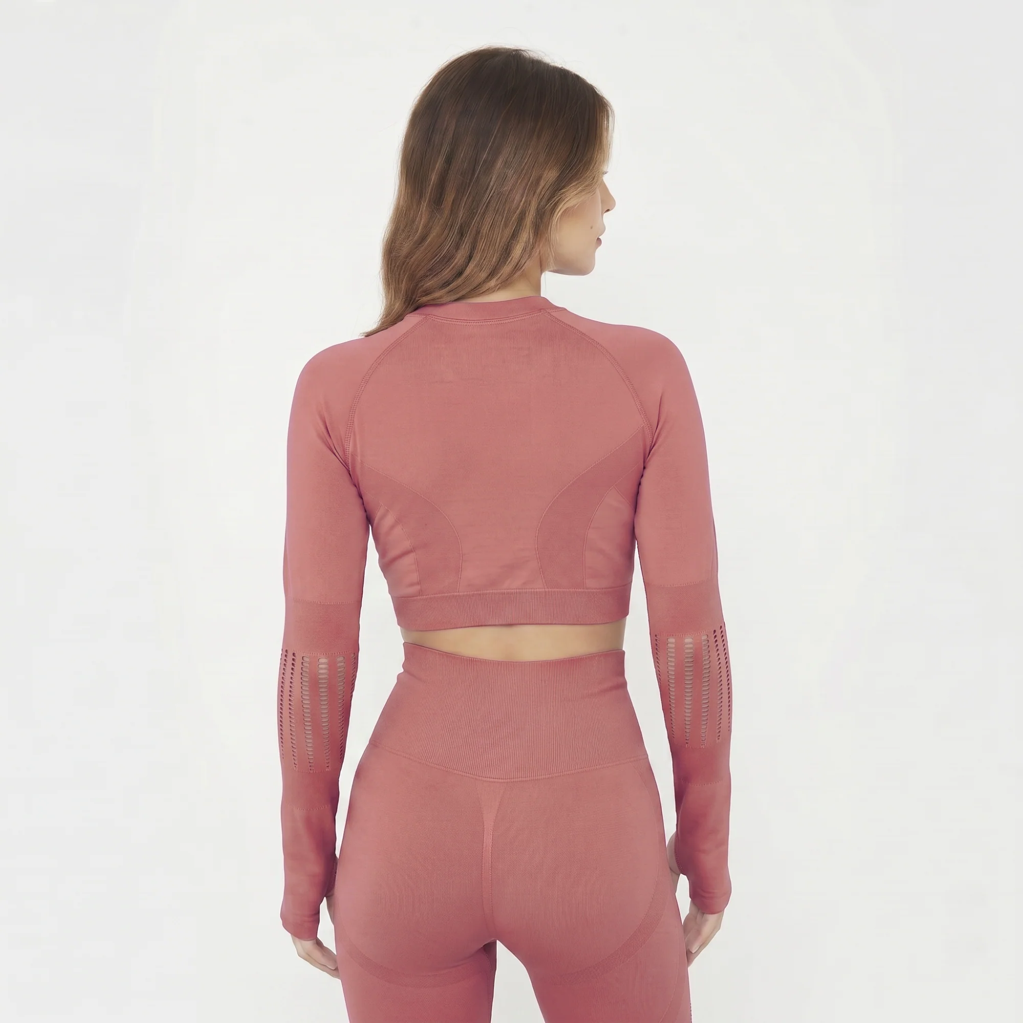 Maglia crop con passapollice da allenamento Rue - Image 2
