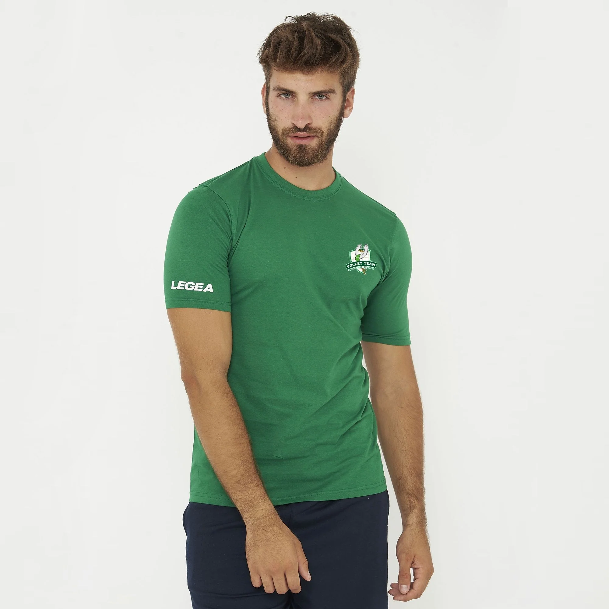 T-shirt girocollo in cotone verde - Volley Team San Giacomo - Image 2