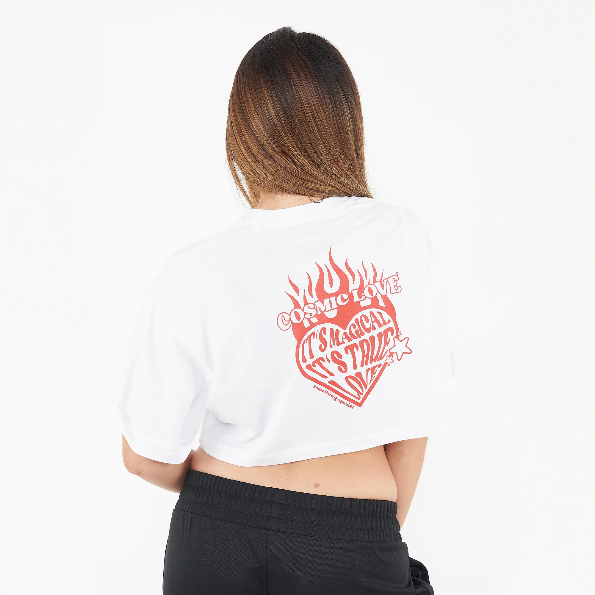 T-shirt crop top in cotone Cosmic Love - Image 2